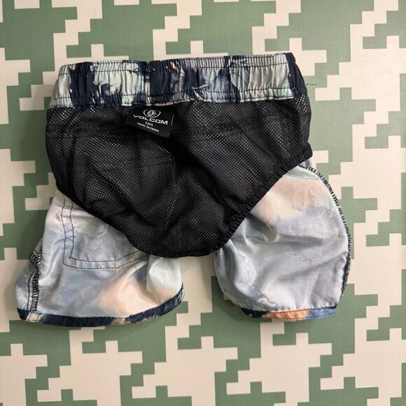 Volcom Boys Toddler Baby Swim Trunks Boardshorts 12M Teal Periwinkle Peach NWT - Picture 3 of 6